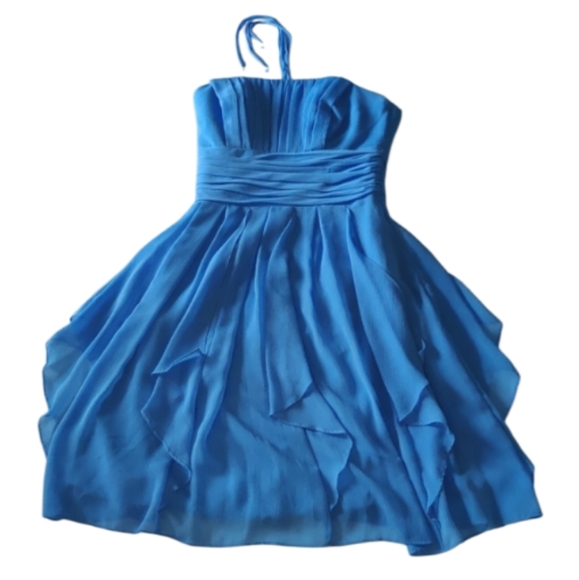 David's Bridal Blue Knee Length Dress 👗. Size 2 - Picture 4 of 7